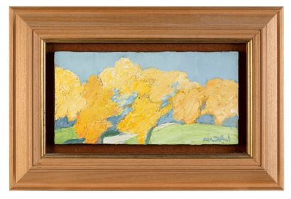 null Roger MUHL (1929-2008) Spring. Oil on canvas, signed lower right. 20,5 x 40...