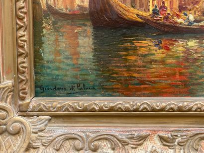 null *Léon Jean GIORDANO DI PALMA (1886- ?). View of Venice. Oil on canvas signed...