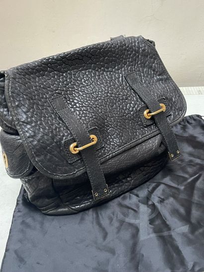 null Yves Saint Laurent Left Bank. Black soft leather messenger bag with material...