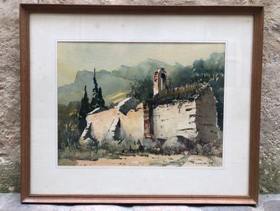 null Camille FERRER, Chapel
Watercolor, signed lower right and dated 78.
35 x 45...