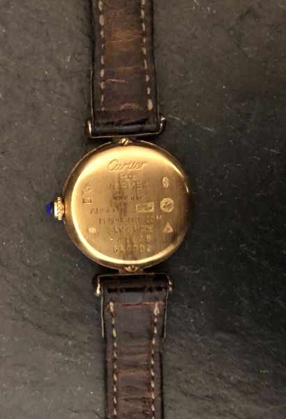 null CARTIER. Model vendôme.
Lady's wristwatch in vermeil, white dial, Roman numerals,...