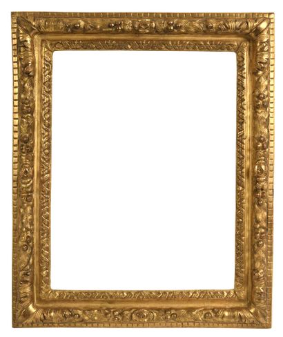 null Gilded carved oak frame, with laurel frieze. Period XVIIth century. 40 x 30...