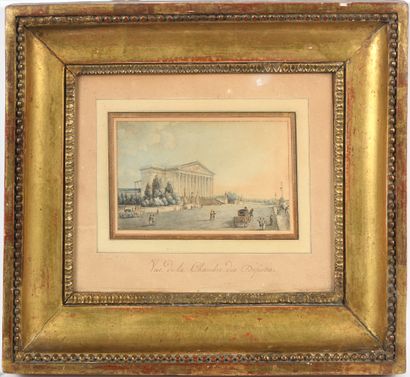 null Victor Jean NICOLLE (1754-1826), La chambre des députés. Aquarelle sur papier....