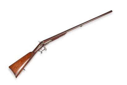 null CURIOSITE. Rare et curieux fusil de chasse de borgne, à percussion centrale,...