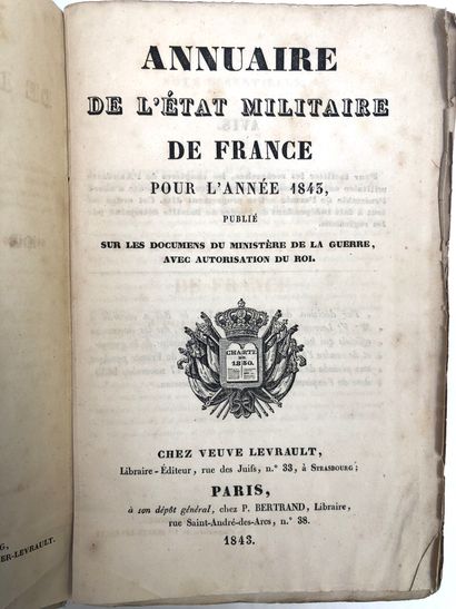 null Ensemble de quatre almanachs militaires pour les années 1831,1838,1842 et 1843....