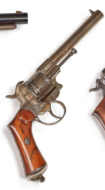 null Revolver with pin E. Lefaucheux, six shots, caliber 12 mm. Round barrel, rifled,...