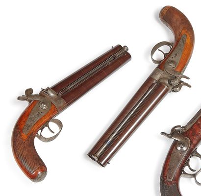 null Belle paire de pistolets à percussion d’officier, modèle 1855 de fabrication...