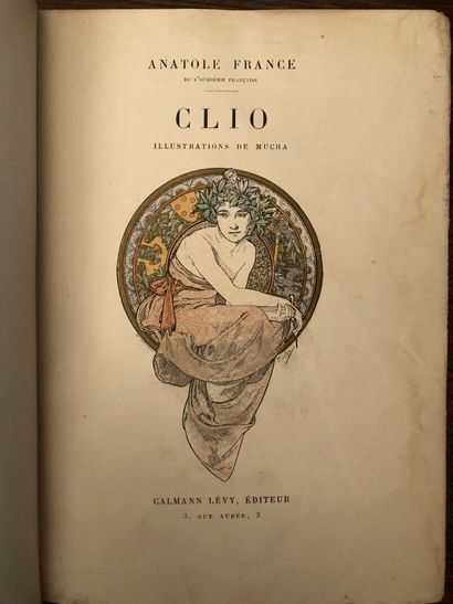 null FRANCE Anatole. Clio, illustrations by Mucha, published by Calmann Lévy Éditeur,...