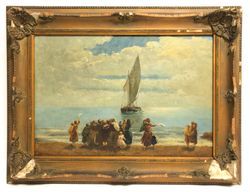 null FRENCH SCHOOL, end of XIXth century. Seaside. Oil on canvas.
Traces of signature...
