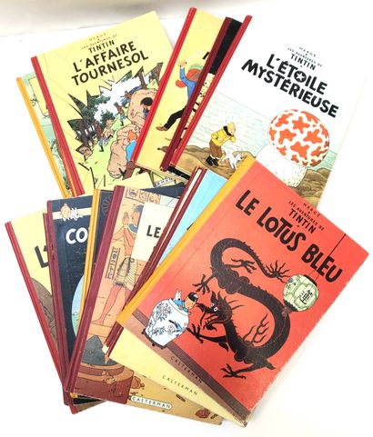 HERGE. Ensemble d'albums Tintin, état bon...