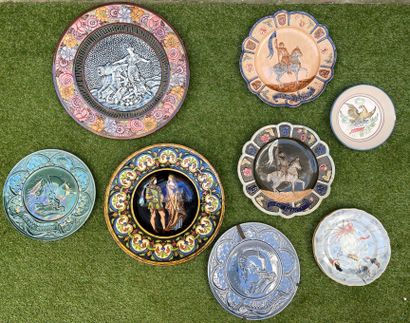 null Strong lot of ceramics including plates and dishes in earthenware and barbotine...