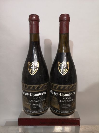 null 2 bouteilles GEVREY CHAMBERTIN 1er cru Les Cazetiers - Philippe LECLERC 1985...