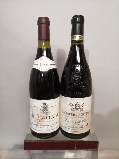 null 2 bouteilles GRANDS VINS de La VALLEE DU RHONE 1 HERMITAGE "G. de Loche" 1988...