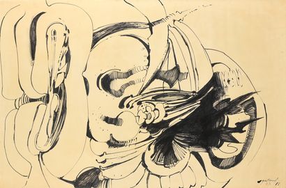 Pierre GASTAUD (1920-2009). Composition abstraite....