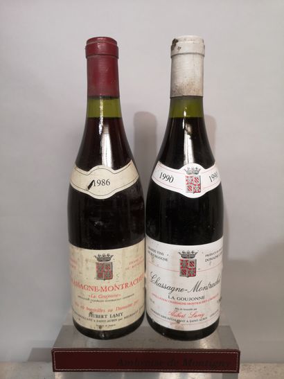null 2 bouteilles CHASSAGNE MONTRACHET La Goujonne - Hubert LAMY 1 de 1986 et 1 de...