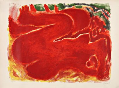 Edouard PIGNON (1905-1993) Nue rouge, lithographie signée et n°30/70