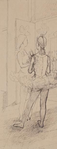 Maurice BRIANCHON (1899-1979) Les Danseuses, dessin à la plume, signée en bas, à...