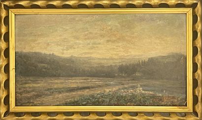 null Gérard Jozef Adrian VAN LUPPEN (1834-1891). "The Semois Valley". Study, oil...