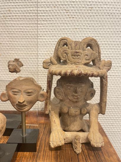 null Set of objects in the pre-Columbian style including sculpture and terracotta...