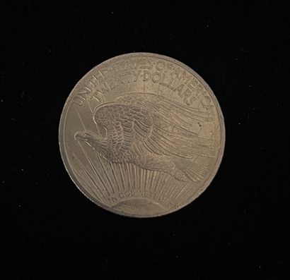 null A US$20 gold coin, 1922 (wear)