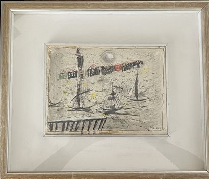 null Giorgio VALENZIN (1901-1978). Sailboats. Gouache signed lower right. 16 x 22...