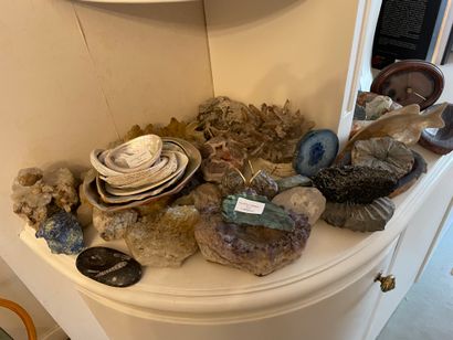 null Lot of minerals and hard stones including geode, quartz...