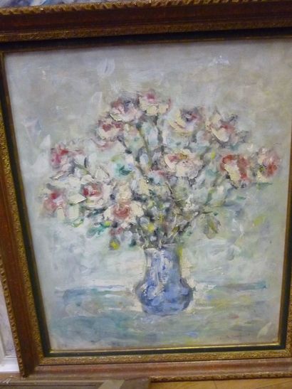 Emile COMPARD (1900-1977), bouquet, huile...