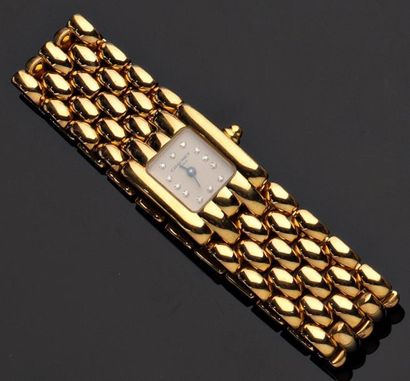 Chaumet - Paris Montre bracelet de dame "Khesis" en or, cadran rectangulaire blanc...