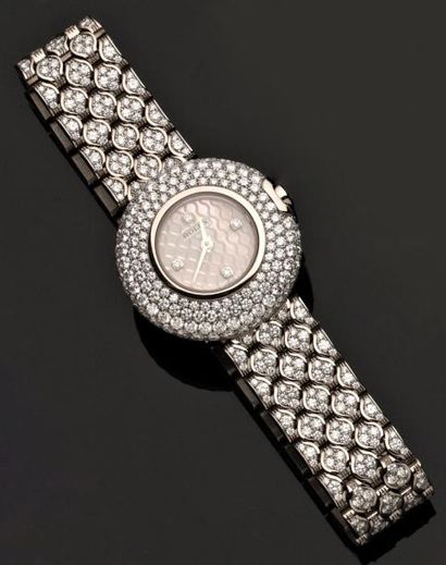 ROLEX "Orchidée" Montre bracelet de dame en or gris, ø 26 mm, mouvement à quartz,...