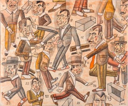 Antonio SEGUI (1934) Cravate rouge Huile sur toile signée en bas à droite 38 x 46...