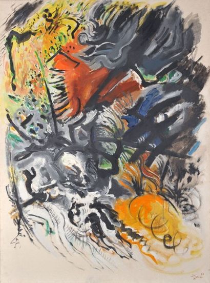 Edouard PIGNON (1905-1993) Composition Huile sur toile signée en bas à droite et...