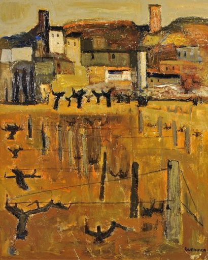 Raymond GUERRIER (1920-2002) La vigne, 1954 Huile sur toile signée en bas à droite...