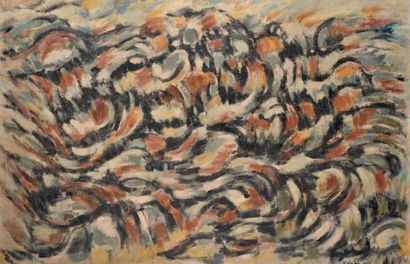 Elvire JAN (1904-1996) Composition Huile sur toile signée en bas97 x 148 cm