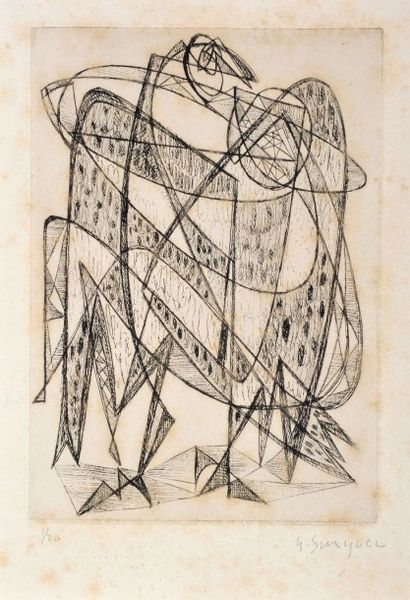 Gustave SINGIER (1909-1984) Ensemble de lithographie et une pointe sèche