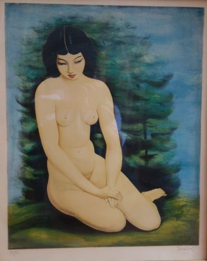 Moïse KISLING (1891-1953) "Femme nue" lithographie signée en bas à droite et numérotée...