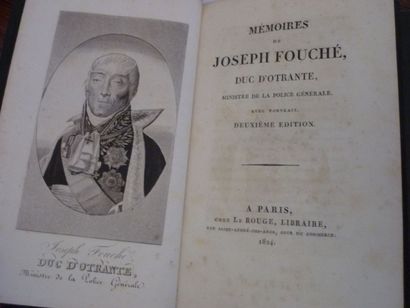 FOUCHÉ, Joseph FOUCHÉ, Joseph, duc d'Otrante Mémoires. Deuxième édition Paris, Le...