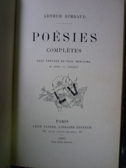 RIMBAUD RIMBAUD. Poésies complètes. Avec préface de Paul Verlaine et notes de l'éditeur....