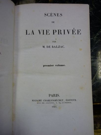 BALZAC, Honoré de BALZAC, Honoré de. ?Etudes de mœurs au XIXè siècle. Scènes de la...