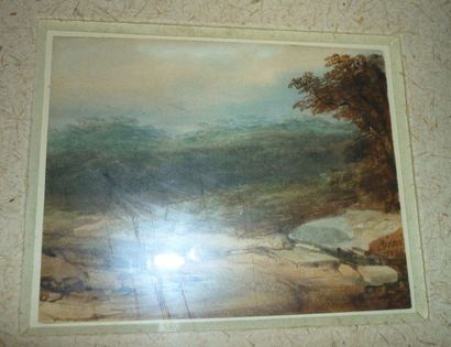 null CICERI (XIXème), 

Paysage, gouache signée, env. 15 x 20 cm