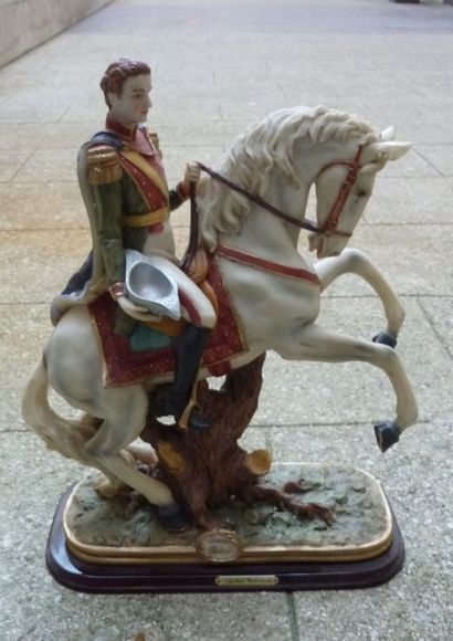 null Sculpture figurant Simon Bolivar à cheval,

résine polychrome.

Haut.: 45 c...