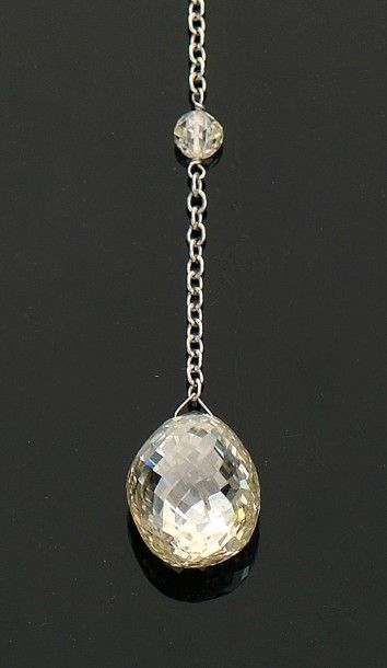 Important diamant taille briolette de env. 13.83 carats Collier Diamant Briolette
en...