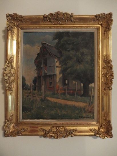 null BLANCHARD (XX ème), Maison, toile signée. 44 x 37 cm.