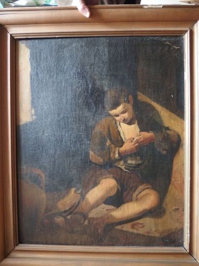 null D'après MURILLO, Le Jeune Mendiant, huile sur toile, Copie ancienne de l'oeuvre...