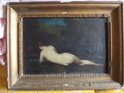 null Attribué à Jean-Jacques HENNER (1829-1905), Allongée de dos, huile sur toile....