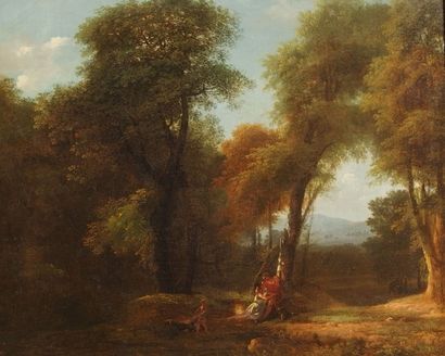 null Jean Victor BERTIN ,(1767 - 1842), paysages animés, paires d'huile sur paneau,...