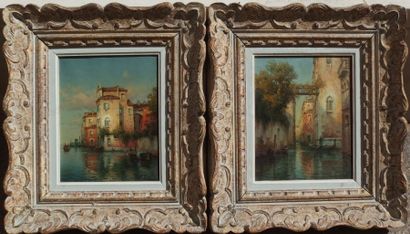null Antoine BOUVARD (1870- 1955), Venise, paires de toiles 27 x 22