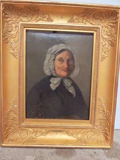 null D'après F.M. GRANET, portrait de femme, huile sur bois, 45 x 37 cm.