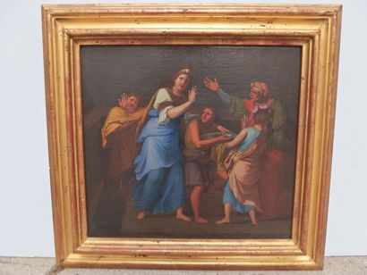 null Ecole Italienne début XIX ème, scène antique, huile sur toile, 50 x 53 cm