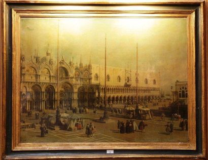 D'après GUARDI (XVIIIème) Vues de Venise, Paire de répliques encadrées 