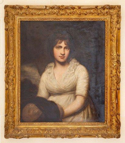 Ecole ANGLAISE vers 1800, atelier de John OPIE Portrait d?Amelia Opie Toile 76 x...